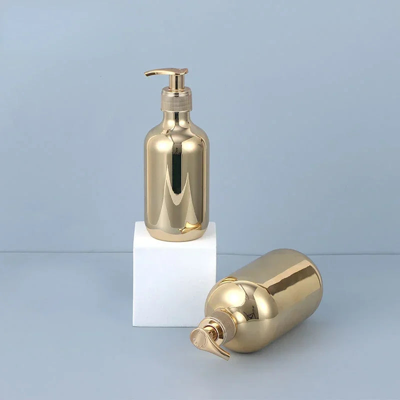 500ml Electroplating Pump Bottle | Gold Silver Rose Gold Refillable Pump Bottle QXL