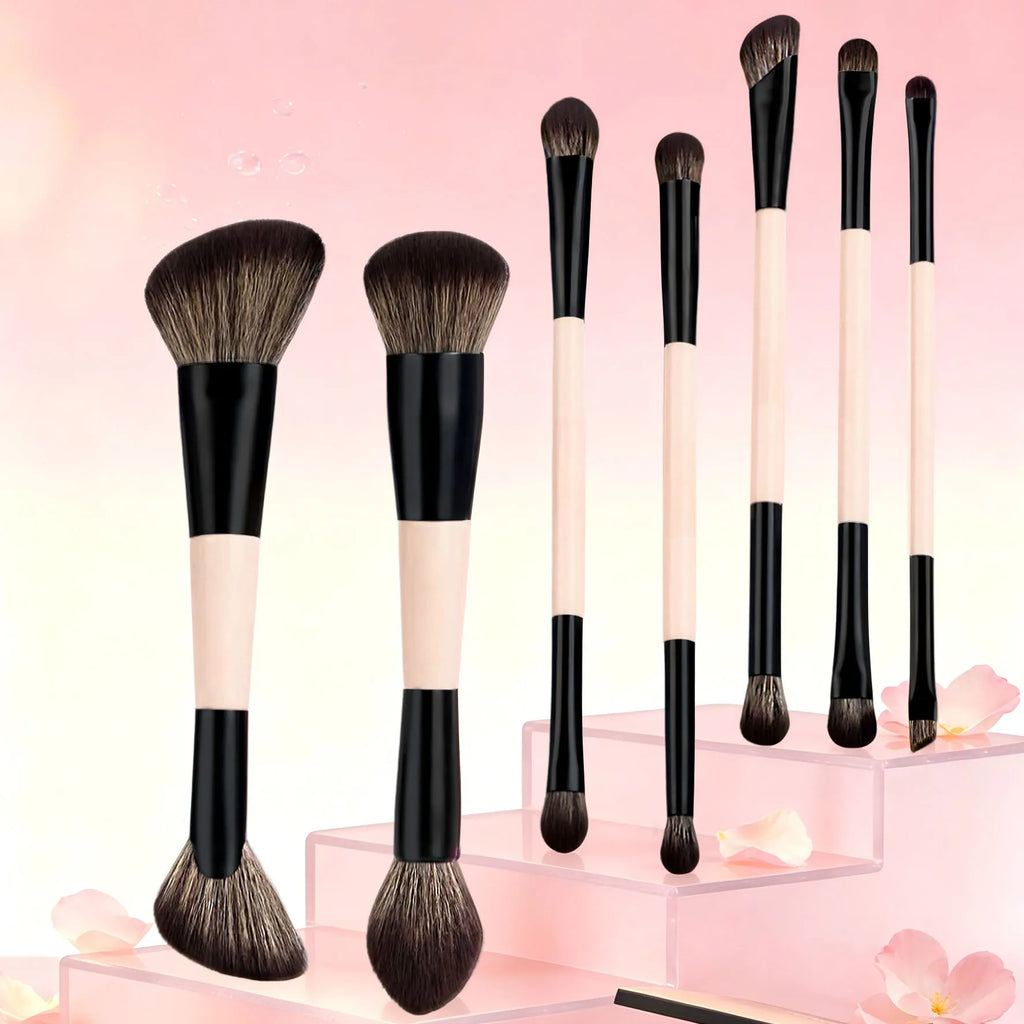 7-Piece Makeup Brush Set – Contour, Blush & Eyeshadow Makeup Brush Set QXL