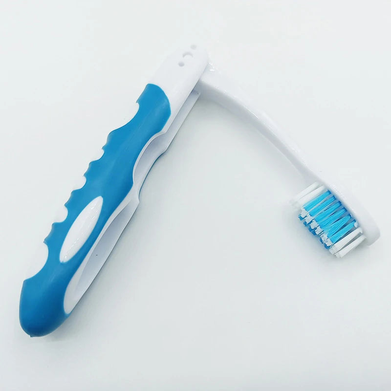 Foldable Travel Toothbrush | Portable Camping & Hiking Folding Toothbrush QXL Blue