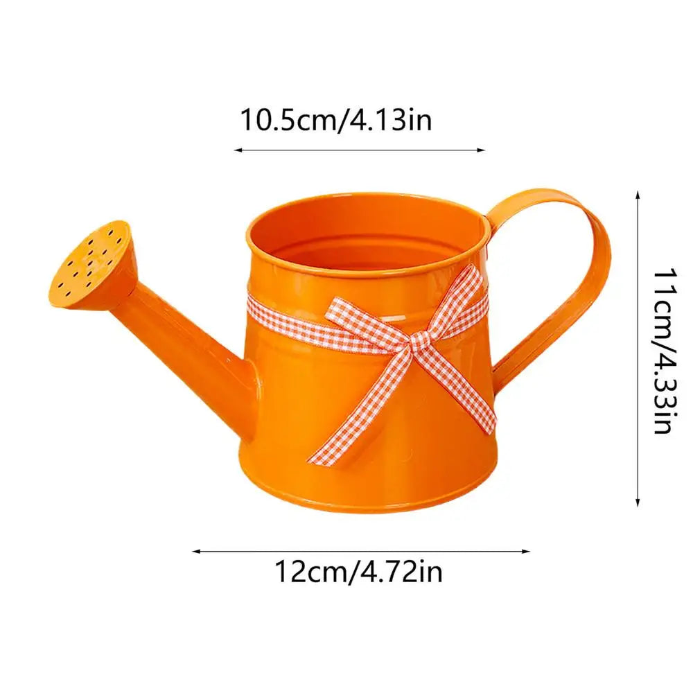 1L Metal Decorative Watering Can for Indoor & Outdoor Plants Decorative Watering Can QXL Orange