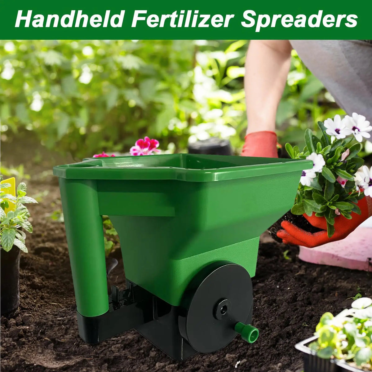 Handheld Manual Lawn Spreader for Fertilizer, Seed & Salt Handheld Lawn Spreader QXL