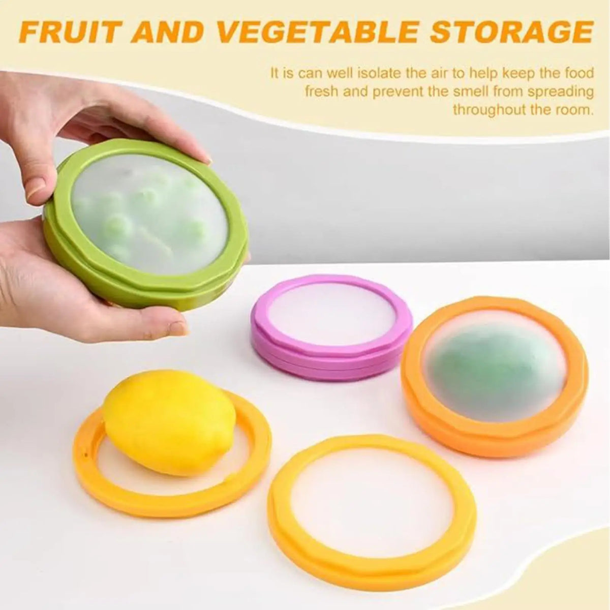 4-Pack Silicone Fruit & Vegetable Storage Containers Food Storage Container QXL