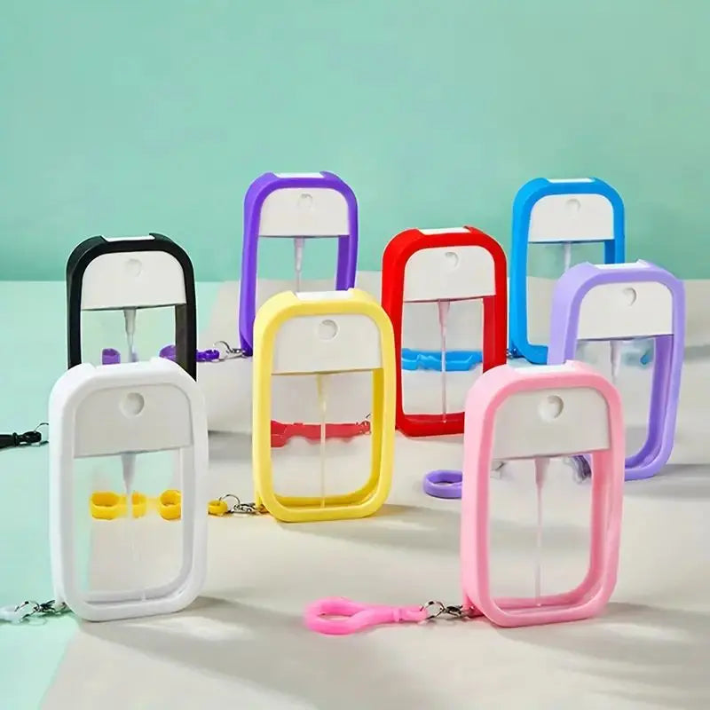 50ml Refillable Keychain Dispenser Bottle – Colourful & Reusable Travel Dispenser Bottle QXL
