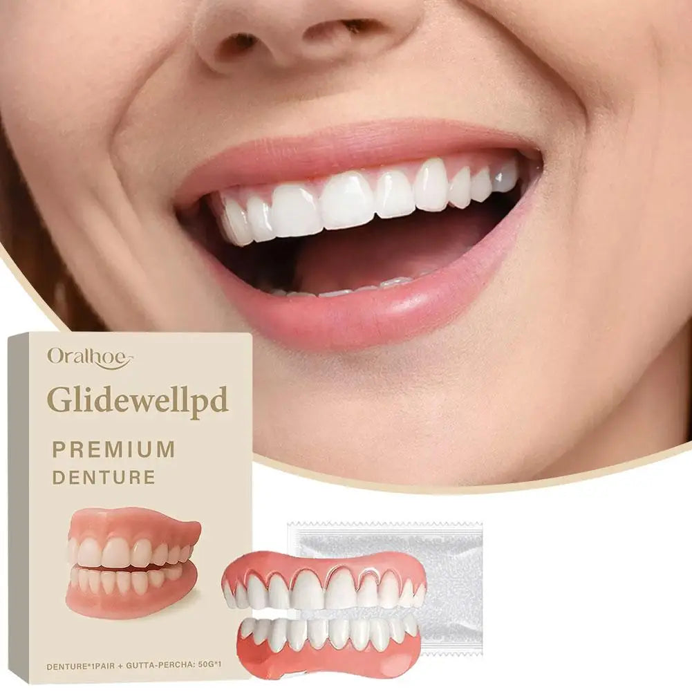 Reusable Silicone Denture Cover | Cosmetic Teeth Veneers Silicone Denture Cover QXL