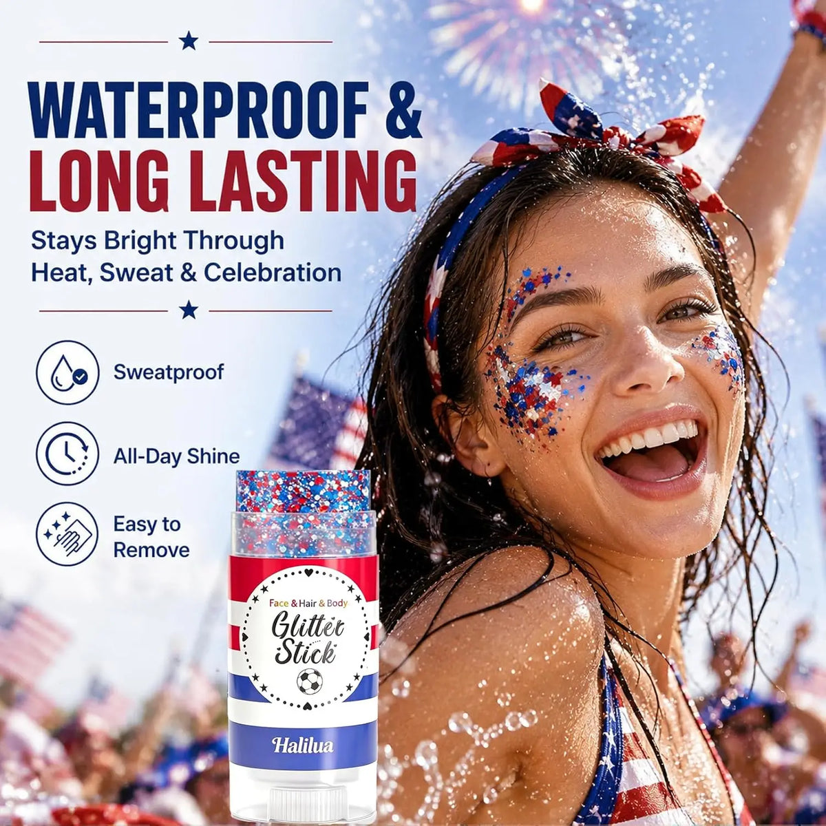 Waterproof Glitter Stick – Face, Hair, Body & Nail | Festival Body Glitter Stick QXL