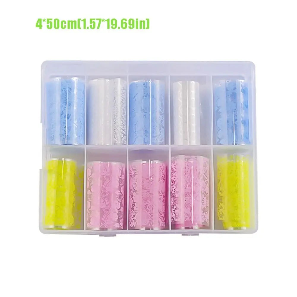 Lace Tulip Nail Foils – Black & White Sequin Nail Stickers Nail Art Foils QXL