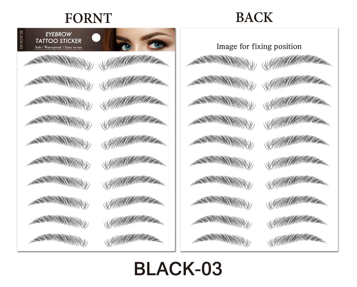 6D Hair-Like Eyebrow Tattoo Stickers | Water Transfer, Long Lasting Eyebrow Tattoo Stickers QXL 03