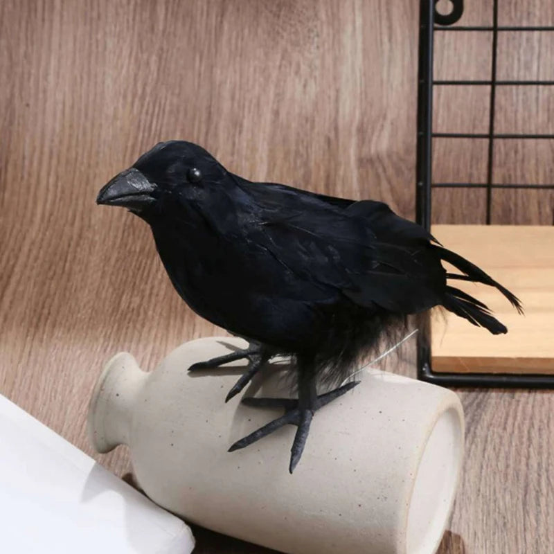 Realistic Fake Black Crow Decoy | Garden & Halloween Décor Bird Decoy Decoration QXL 1pc