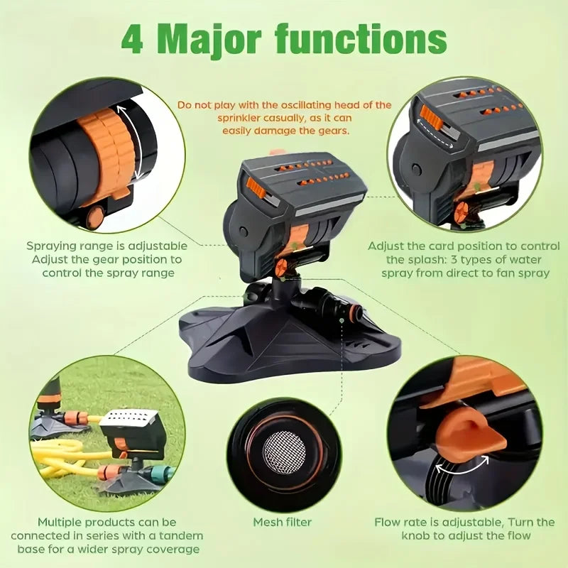 16-Nozzle 180° Rotatable Garden Sprinkler | Auto Irrigation Garden Sprinkler QXL