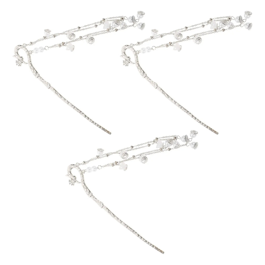 3-Pack Phoenix Tassel Hair Sticks | Vintage Chinese Hairpins Decorative Hair Sticks QXL