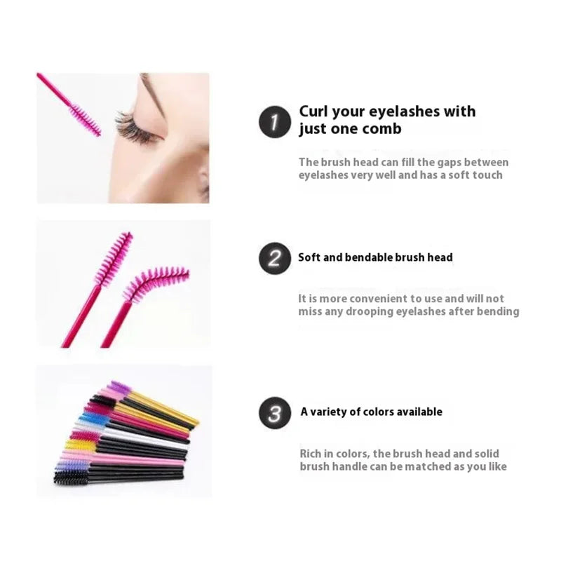 50-Pack Reusable Mascara Wands & Eyelash Spoolie Brushes Mascara Wand Spoolies QXL