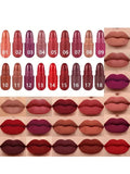 18-Piece Mini Lipstick Set | Matte, Gloss & Lip Liner Lip Makeup Set QXL 18Lip Stick Set