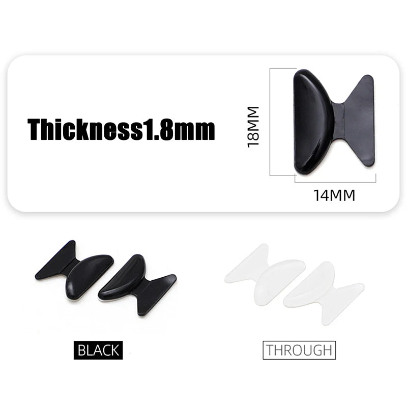 5-Pair Silicone Anti-Slip Nose Pads for Glasses & Sunglasses Eyewear Nose Pads QXL 1.8mm White