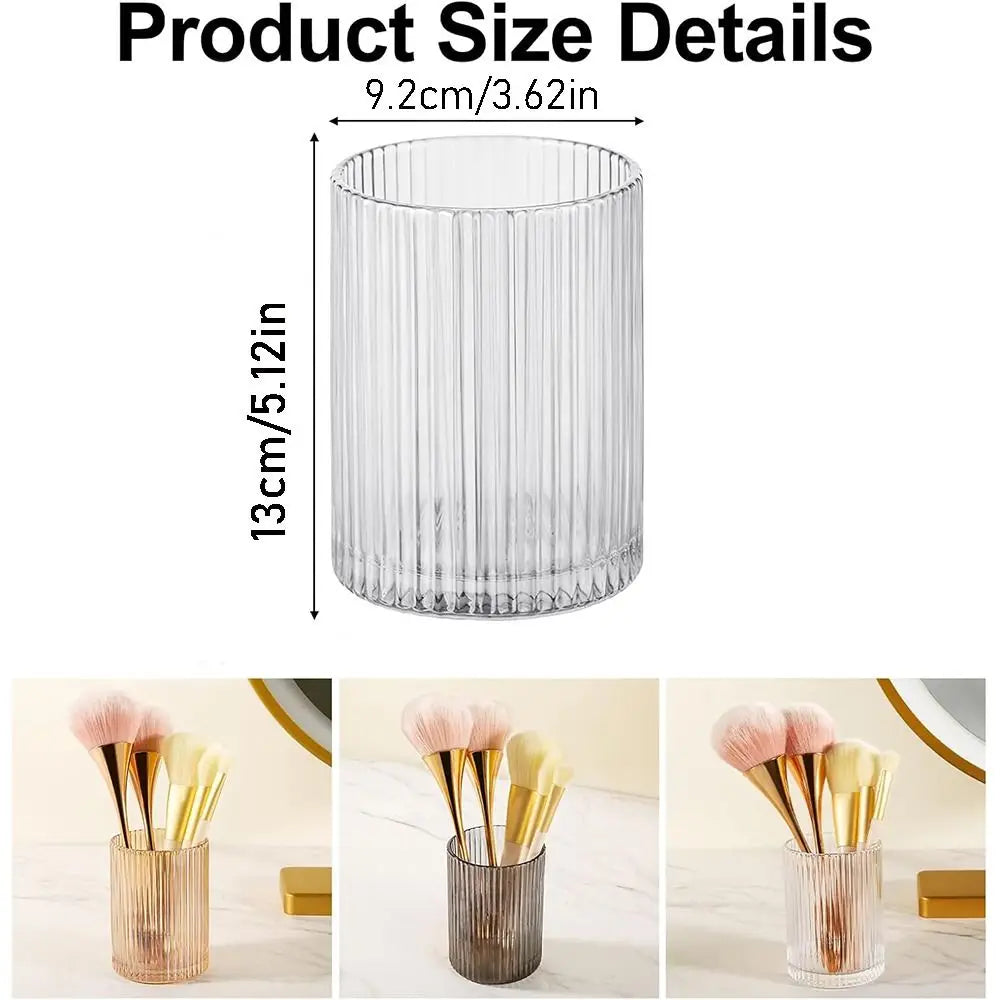 Vintage Striped Acrylic Makeup Brush Holder & Organizer Cup Makeup Brush Holder QXL