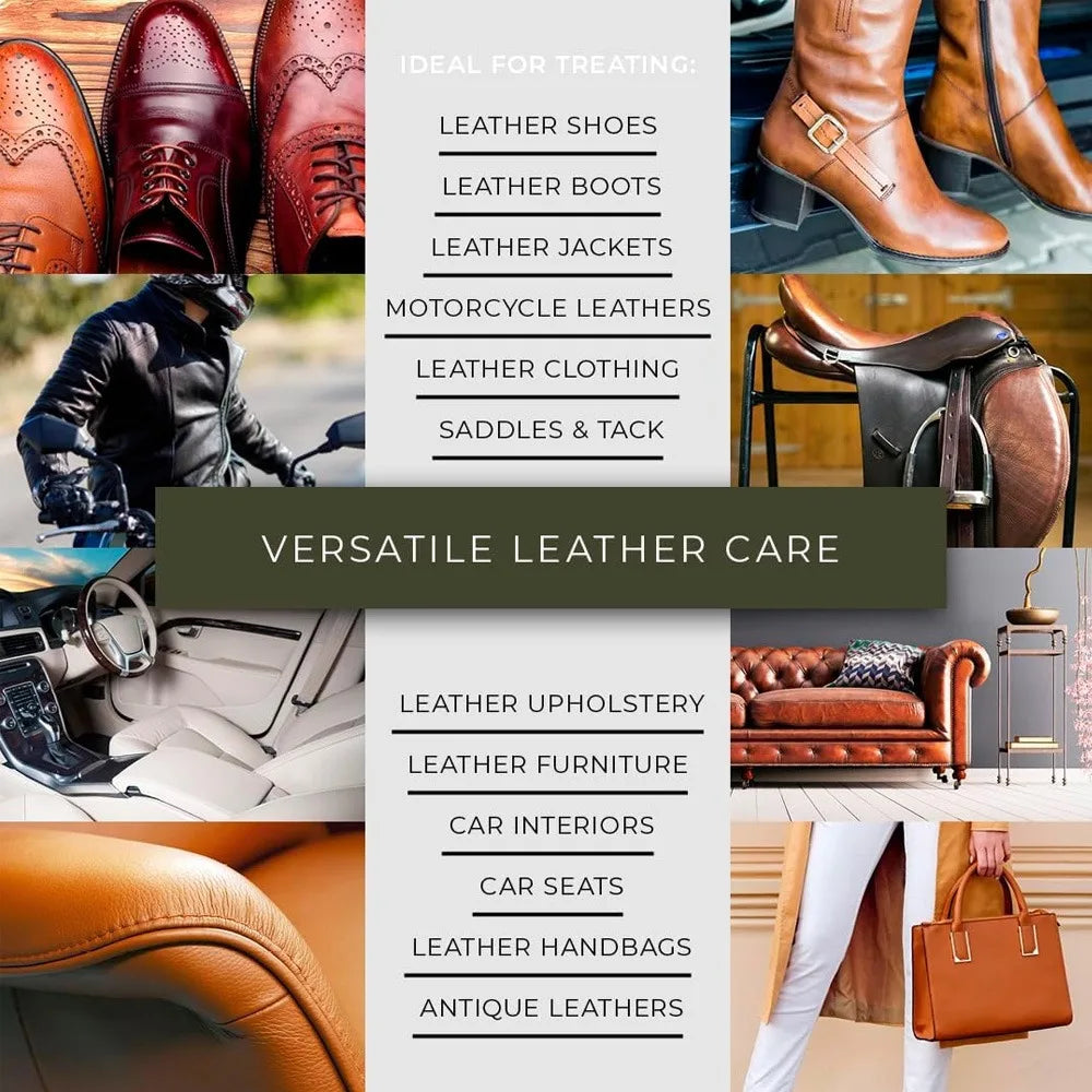 Leather Mink Oil Cream 100g | Car Seat & Sofa Care Leather Care Cream QXL