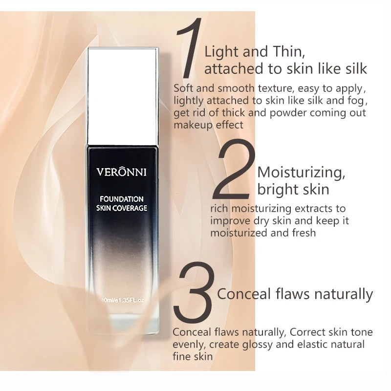 Korean Liquid Foundation Full Coverage Matte Concealer 40ml Liquid Foundation QXL