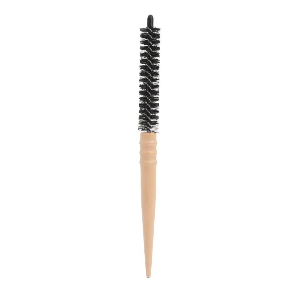 Mini Round Hair Brush – Wooden Handle Detangling Styling Comb Round Hair Brush QXL A