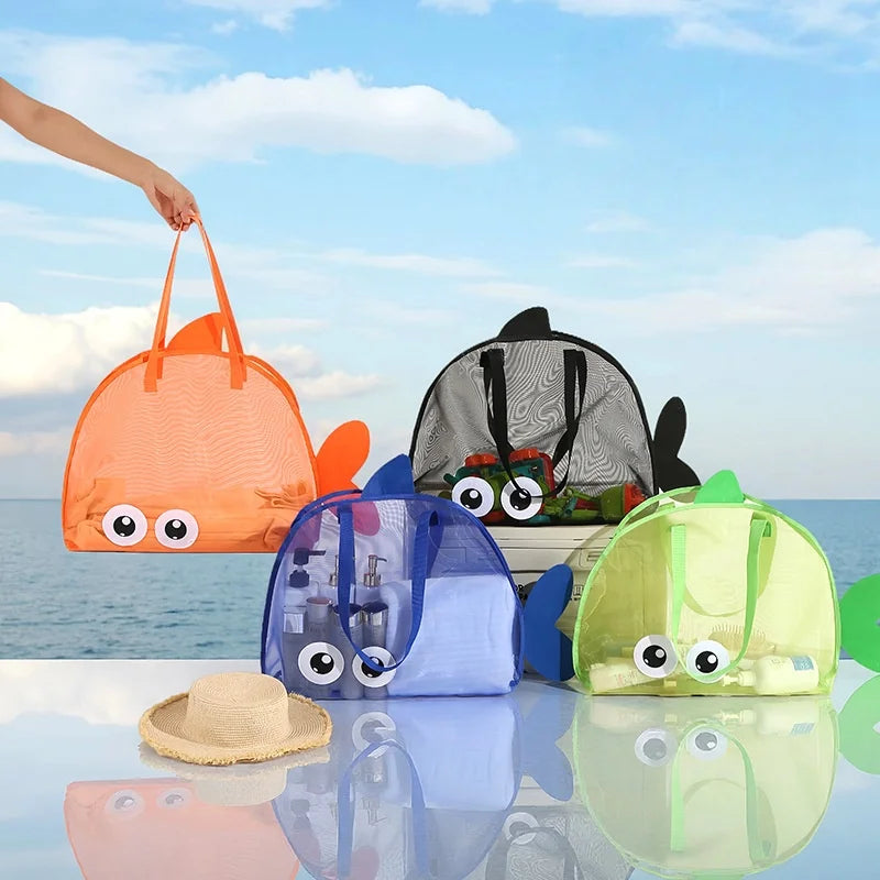 Kids Shark Beach Mesh Bag | Toys, Towels & Storage Tote Kids Beach Tote Bag QXL