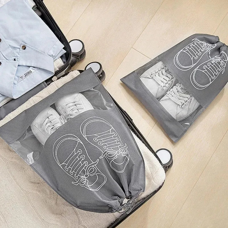 10-Pack Transparent Non-Woven Shoe Storage Bags with Zipper Shoe Storage Bags QXL