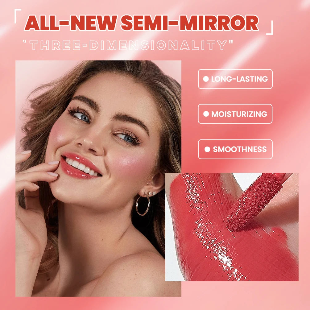 QIBEST Mirror Watery Lip Glaze | Hydrating Lip Gloss Tint Mirror Lip Glaze QXL