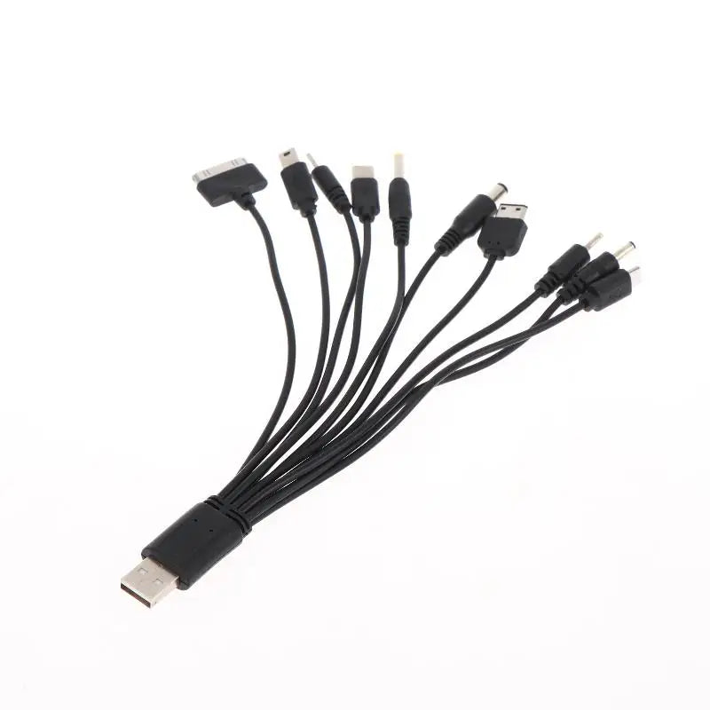 10-in-1 Universal Phone Charger Cable 20cm Micro USB Adapter USB Charging Cable QXL