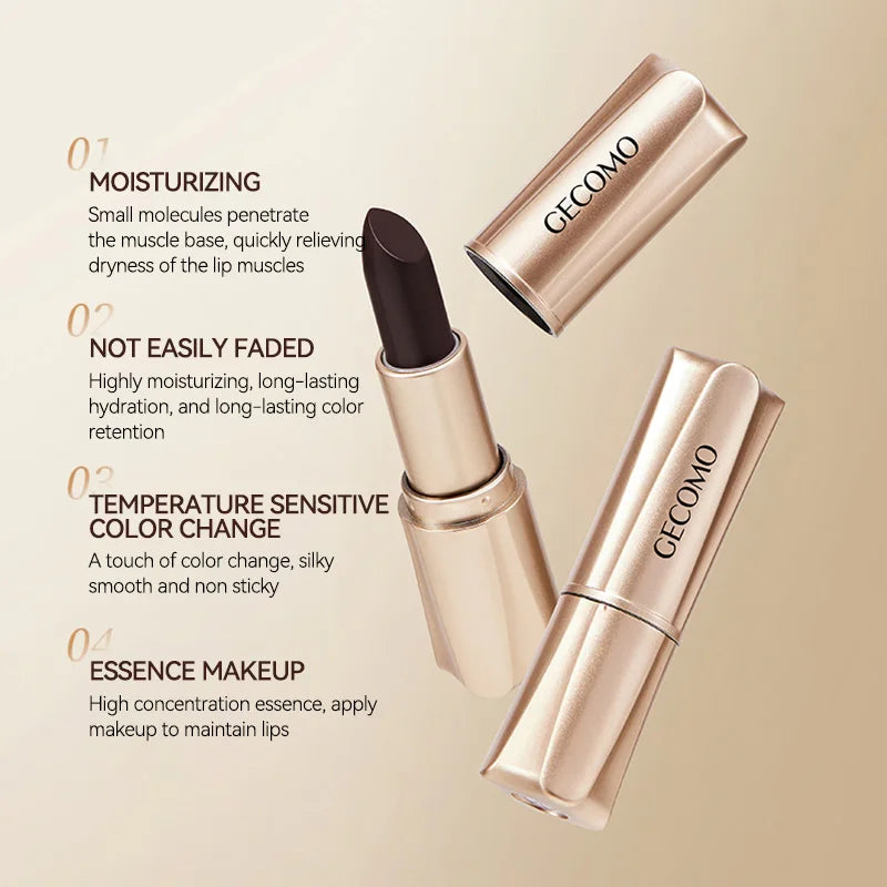 GECOMO Black Magic Color-Changing Lipstick | Moisturizing Gloss Color-Changing Lipstick QXL