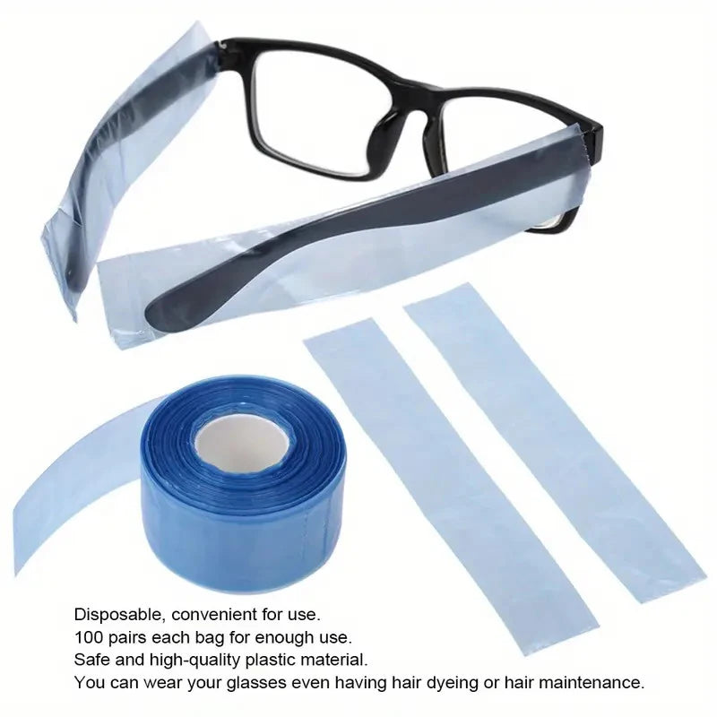 200-Pack Disposable Eyeglass Leg Sleeves | Hair Dye Protector Salon Protective Covers QXL