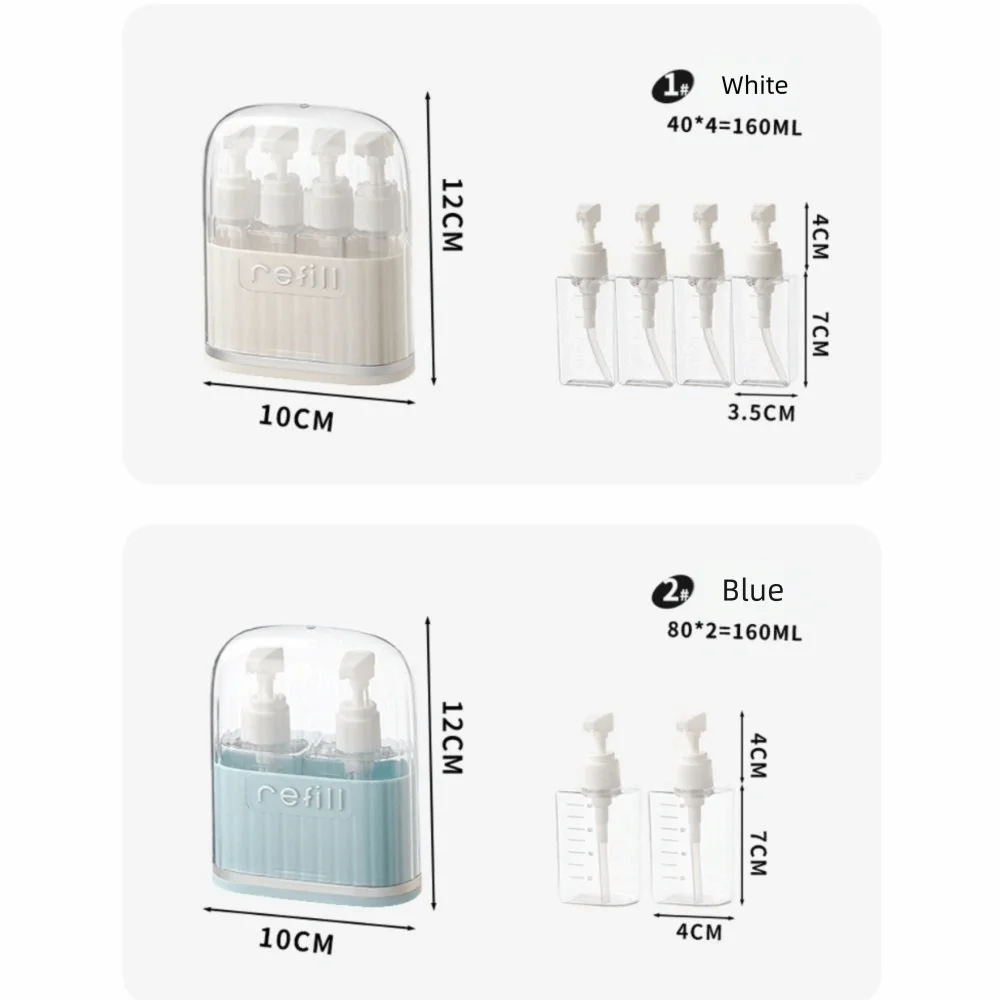 4-in-1 Leak-Proof Refillable Travel Toiletry Bottles Set Travel Bottle Set QXL