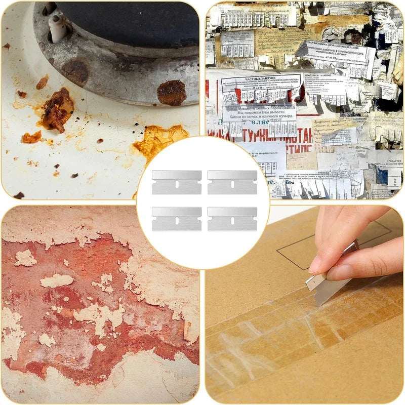 20-Pack Plastic Razor Scraper Blades | Car Sticker & Glue Remover Scraper Replacement Blades QXL