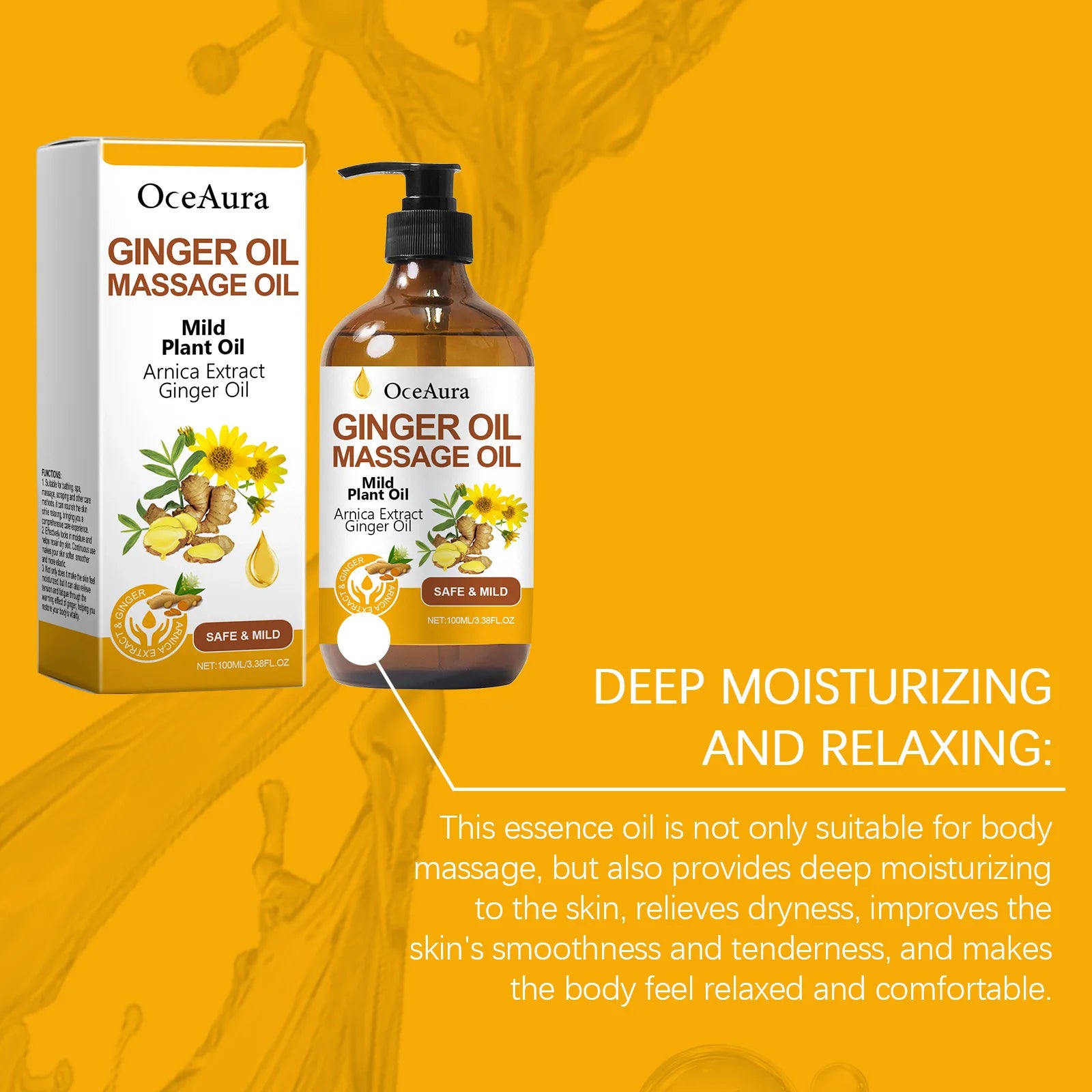 Ginger Body Massage Essential Oil | Firms & Nourishes Skin Body Massage Oil QXL