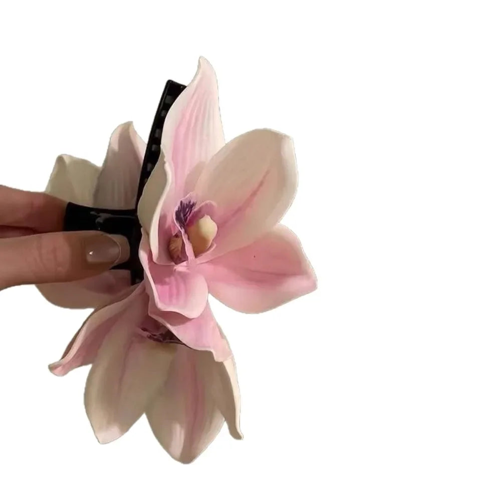 Large Orchid Flower Claw Clip | Tropical Frangipani Hair Clip Floral Claw Clip QXL