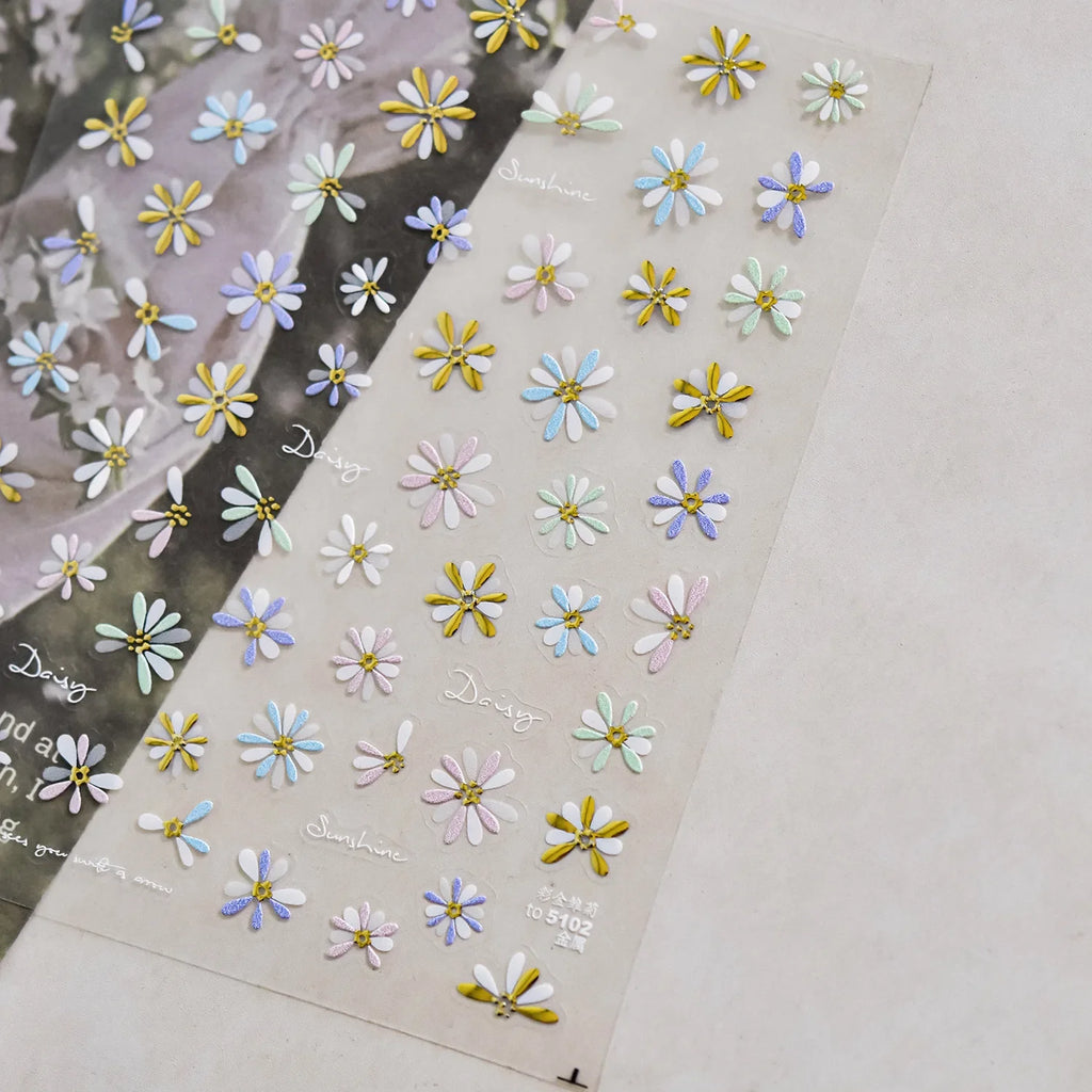 5D Frangipani Nail Art Stickers | Tropical Plumeria Decals