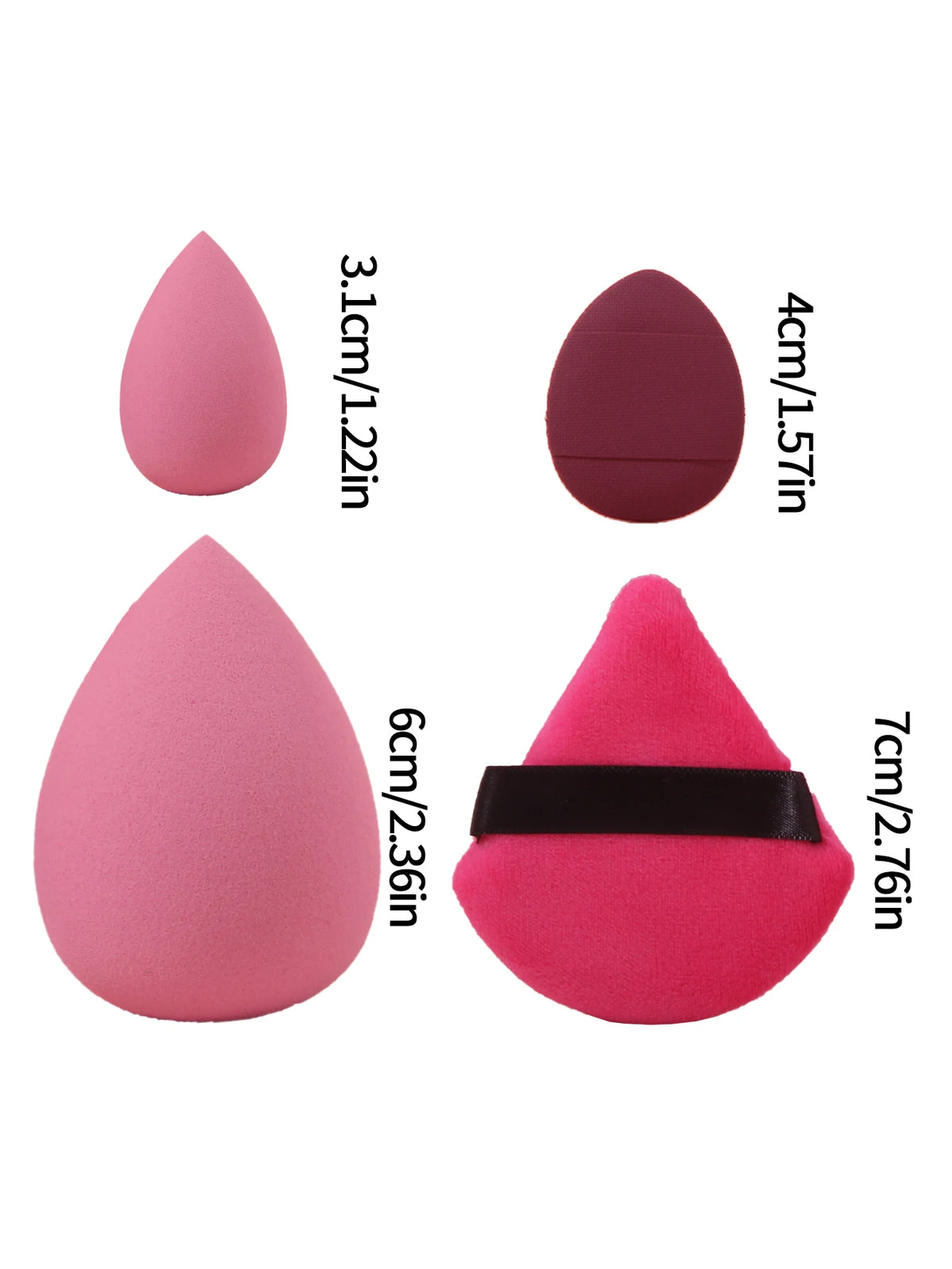 KOSSHOW 5-Pc Pink Velvet Makeup Sponge & Powder Puff Set Makeup Sponge Set QXL