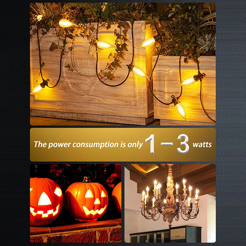 LED Flickering Flame Bulb E12/E14/E27 | Realistic Fire Effect Decorative LED Bulb QXL
