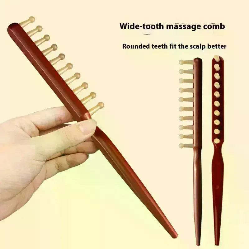 Wide Tooth Wood Comb – Long Handle for Curly Hair & Wigs Wide Tooth Hair Comb QXL