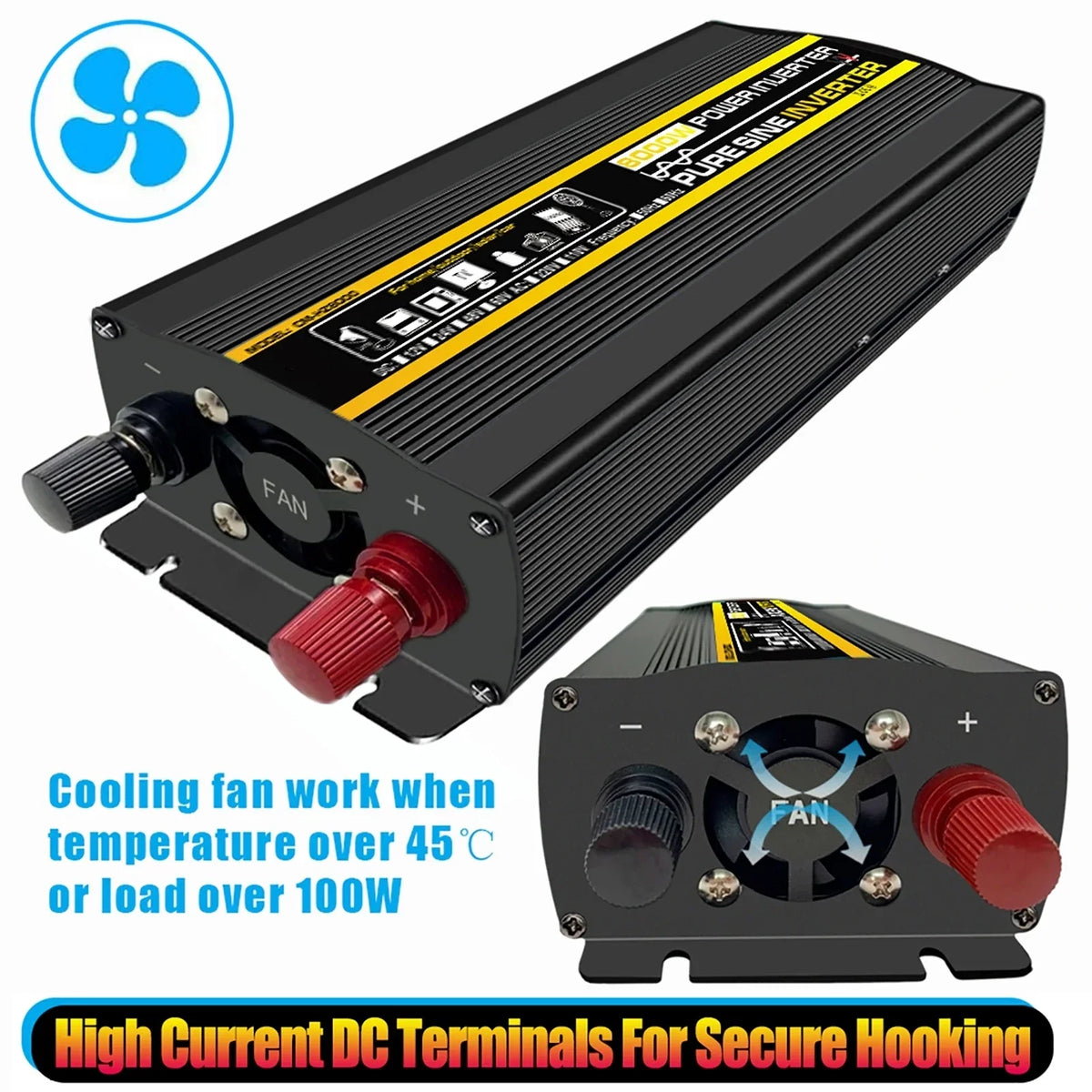 8000W–10000W Pure Sine Wave Power Inverter DC 12V/24V to AC 220V Pure Sine Wave Inverter QXL