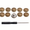 10-Pack No-Sew Bronze Metal Jeans Buttons | Snap Fasteners Metal Snap Buttons QXL 1 Set