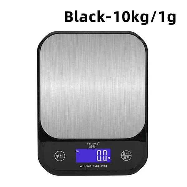 Digital Kitchen Scale USB Waterproof LCD | Grams & oz Digital Kitchen Scale QXL 10kg 1g Black