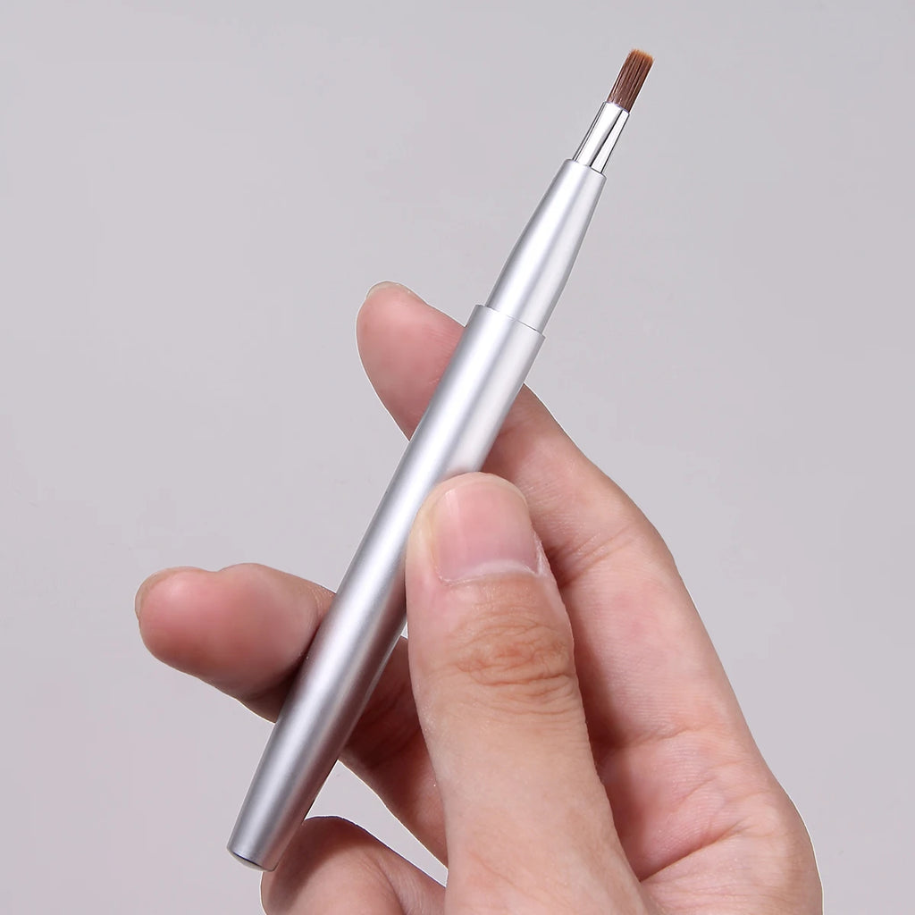 KOSSHOW 3-Pack Retractable Lip Brush Set | Matte Silver Retractable Lip Brush QXL