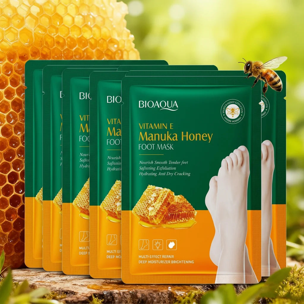 Vitamin E & Manuka Honey Foot Mask | Deep Moisture 35ml Foot Mask Treatment QXL