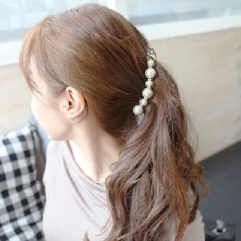 Women's Pearl Banana Hair Claw Clips | 7cm & 10cm Barrettes Banana Hair Clip QXL