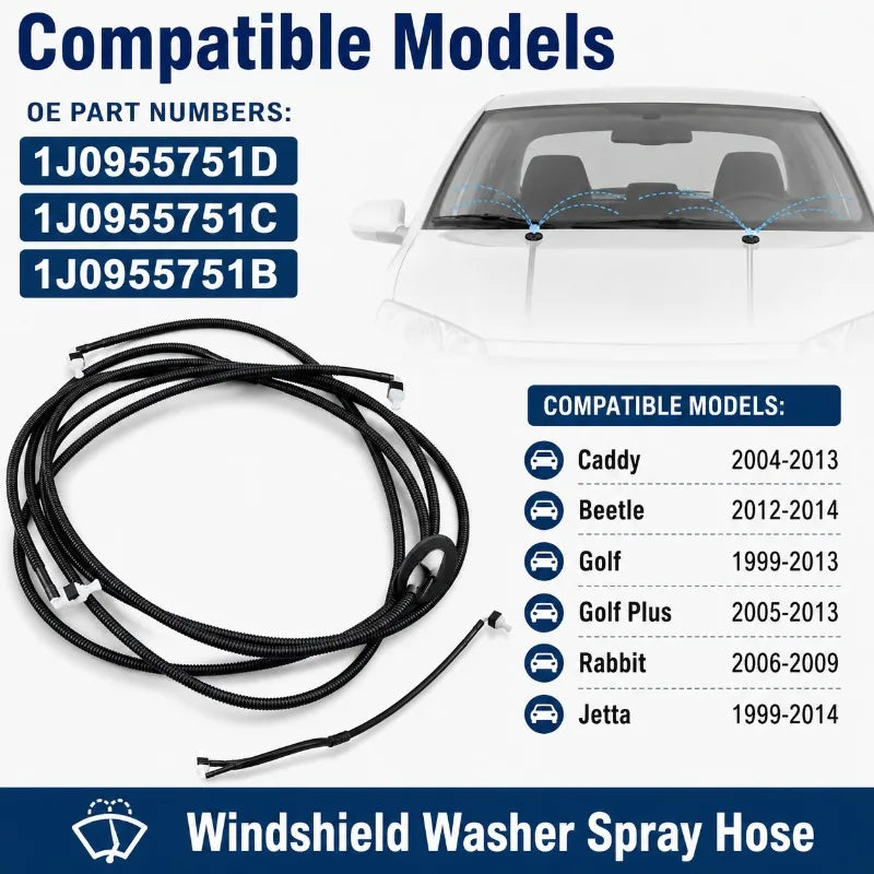 VW Windshield Washer Hose 1J0955751D – Golf Jetta Passat Washer Fluid Hose QXL