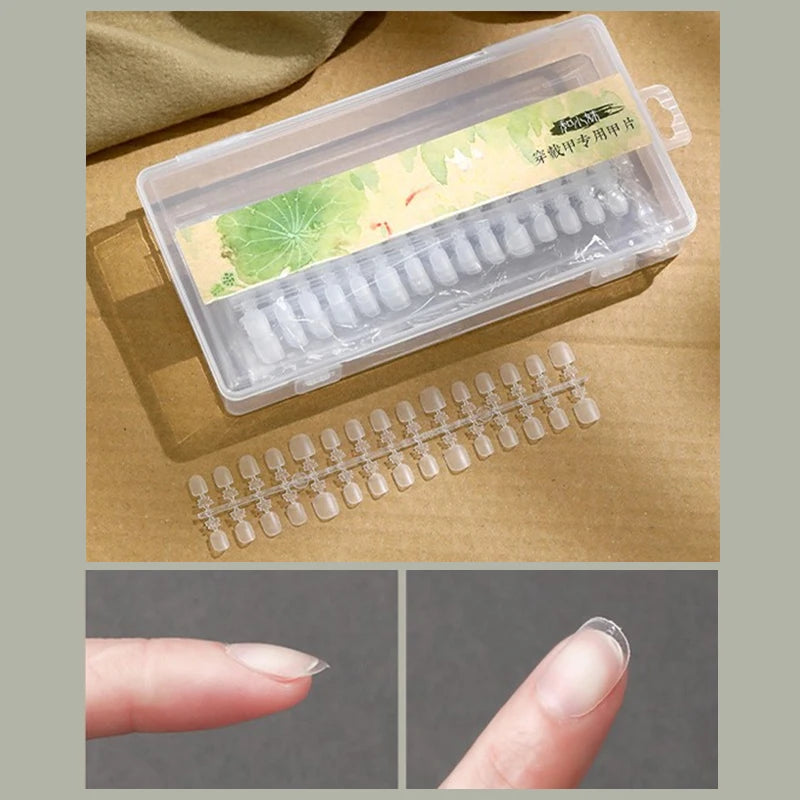 100-Pack Kids Clear Press-On Nail Tips | Coffin False Nails Kids False Nail Tips QXL