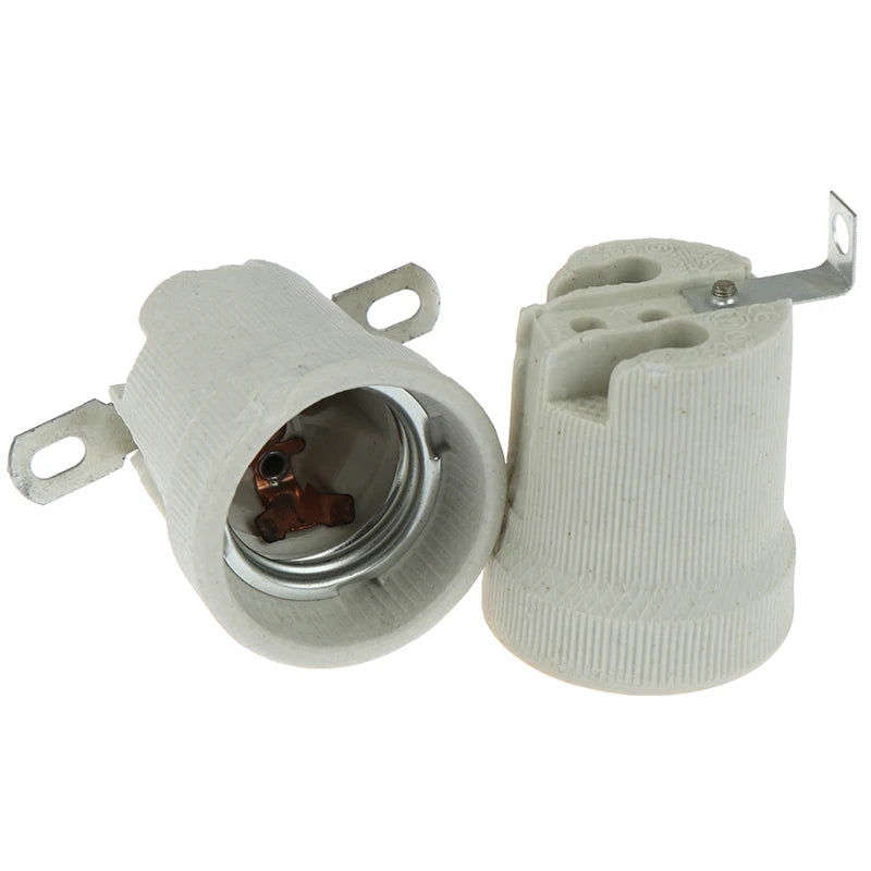 E27 Ceramic Screw Base Socket | High-Temp Bulb Holder Ceramic Lamp Socket QXL