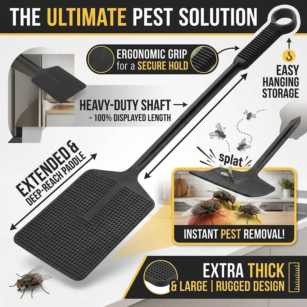 Long Handle Fly Swatter | Flexible PP Plastic Mosquito Swatter Fly Swatter QXL