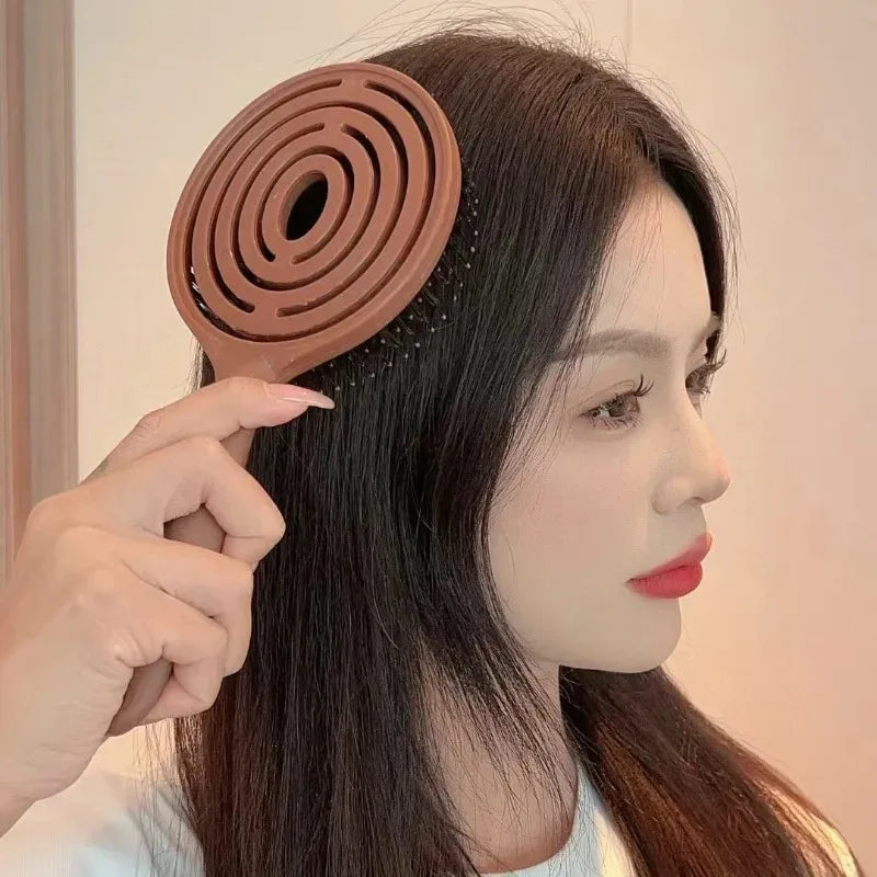 Boar Bristle Round Detangling Hair Brush | Volume & Scalp Round Hair Brush QXL