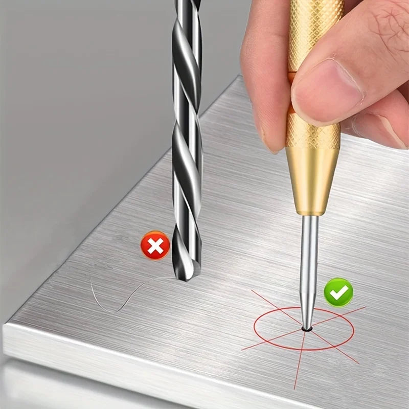 Automatic Spring Center Punch – Adjustable Tension Red Grip Center Punch Tool QXL