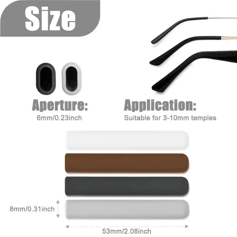 Silicone Glasses Ear Hook Covers | Anti-Slip Temple Tips 2-Pack Eyewear Accessories QXL