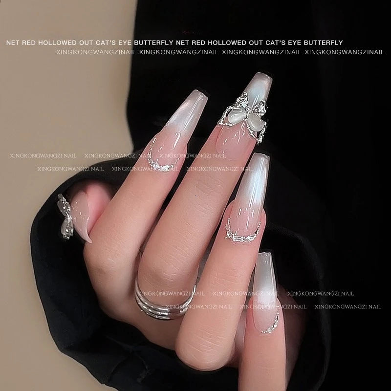 3D Butterfly Hollow Alloy Nail Charms | Luxury Nail Jewels 2pc Nail Art Charm QXL