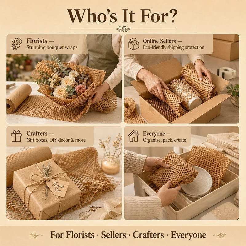 Brown Honeycomb Packaging Paper Roll | Eco Cushioning Wrap Cushioning Wrap Roll QXL